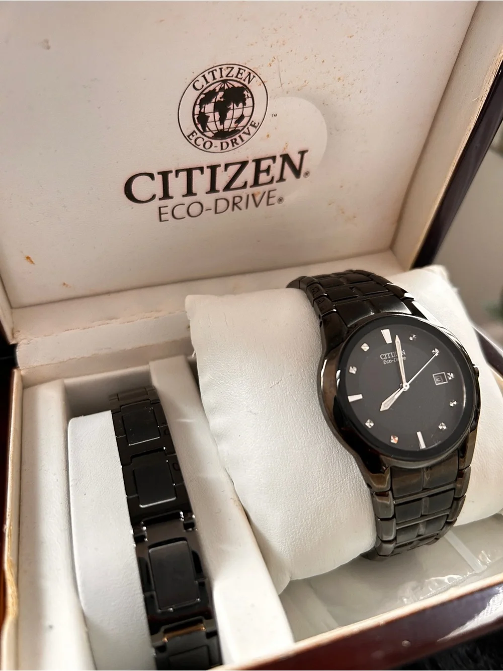 Citizen Eco-Drive Black Diamond Dial Watch